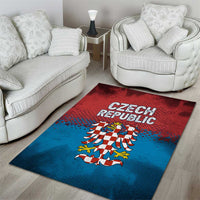 Czech Republic Area Rug with Blue Red Gradient Design and National Coat of Arms - Wonder Print Shop