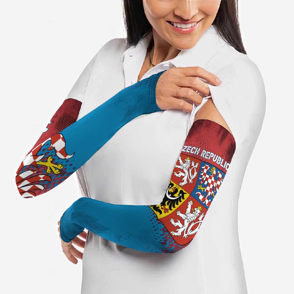 Czech Republic Arm Sleeves with Blue Red Gradient Design and National Coat of Arms - Wonder Print Shop