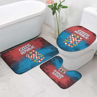 Czech Republic Bathroom Set with Blue Red Gradient Design and National Coat of Arms - Wonder Print Shop