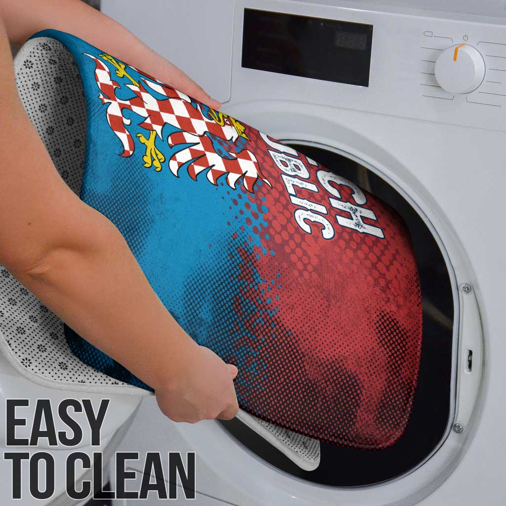 Czech Republic Bathroom Set with Blue Red Gradient Design and National Coat of Arms - Wonder Print Shop