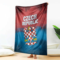 Czech Republic Blanket with Blue Red Gradient Design and National Coat of Arms - Wonder Print Shop