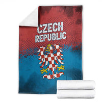 Czech Republic Blanket with Blue Red Gradient Design and National Coat of Arms - Wonder Print Shop