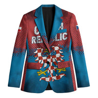 Czech Republic Blazer with Blue Red Gradient Design and National Coat of Arms - Wonder Print Shop