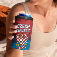 Czech Republic 4 in 1 Can Cooler Tumbler with Blue Red Gradient Design and National Coat of Arms - Wonder Print Shop