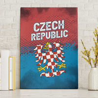 Czech Republic Canvas Wall Art with Blue Red Gradient Design and National Coat of Arms - Wonder Print Shop