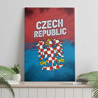 Czech Republic Canvas Wall Art with Blue Red Gradient Design and National Coat of Arms - Wonder Print Shop