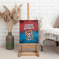 Czech Republic Canvas Wall Art with Blue Red Gradient Design and National Coat of Arms - Wonder Print Shop