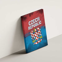 Czech Republic Canvas Wall Art with Blue Red Gradient Design and National Coat of Arms - Wonder Print Shop