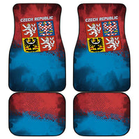Czech Republic Car Mats with Blue Red Gradient Design and National Coat of Arms - Wonder Print Shop