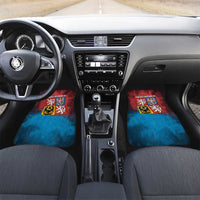 Czech Republic Car Mats with Blue Red Gradient Design and National Coat of Arms - Wonder Print Shop