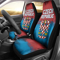 Czech Republic Car Seat Cover with Blue Red Gradient Design and National Coat of Arms - Wonder Print Shop