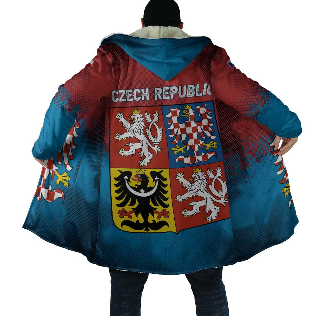 Czech Republic Cloak with Blue Red Gradient Design and National Coat of Arms - Wonder Print Shop