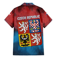 Czech Republic Family Matching Mermaid Dress and Hawaiian Shirt with Blue Red Gradient Design and National Coat of Arms - Wonder Print Shop