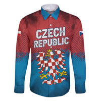 Czech Republic Family Matching Puletasi and Hawaiian Shirt with Blue Red Gradient Design and National Coat of Arms - Wonder Print Shop