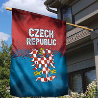 Czech Republic Garden Flag with Blue Red Gradient Design and National Coat of Arms - Wonder Print Shop