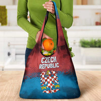 Czech Republic Grocery Bag with Blue Red Gradient Design and National Coat of Arms - Wonder Print Shop