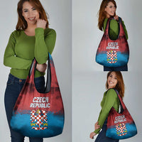 Czech Republic Grocery Bag with Blue Red Gradient Design and National Coat of Arms - Wonder Print Shop