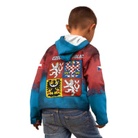 Czech Republic Kid Hoodie with Blue Red Gradient Design and National Coat of Arms - Wonder Print Shop