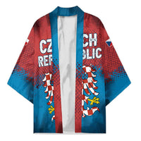 Czech Republic Kimono with Blue Red Gradient Design and National Coat of Arms - Wonder Print Shop