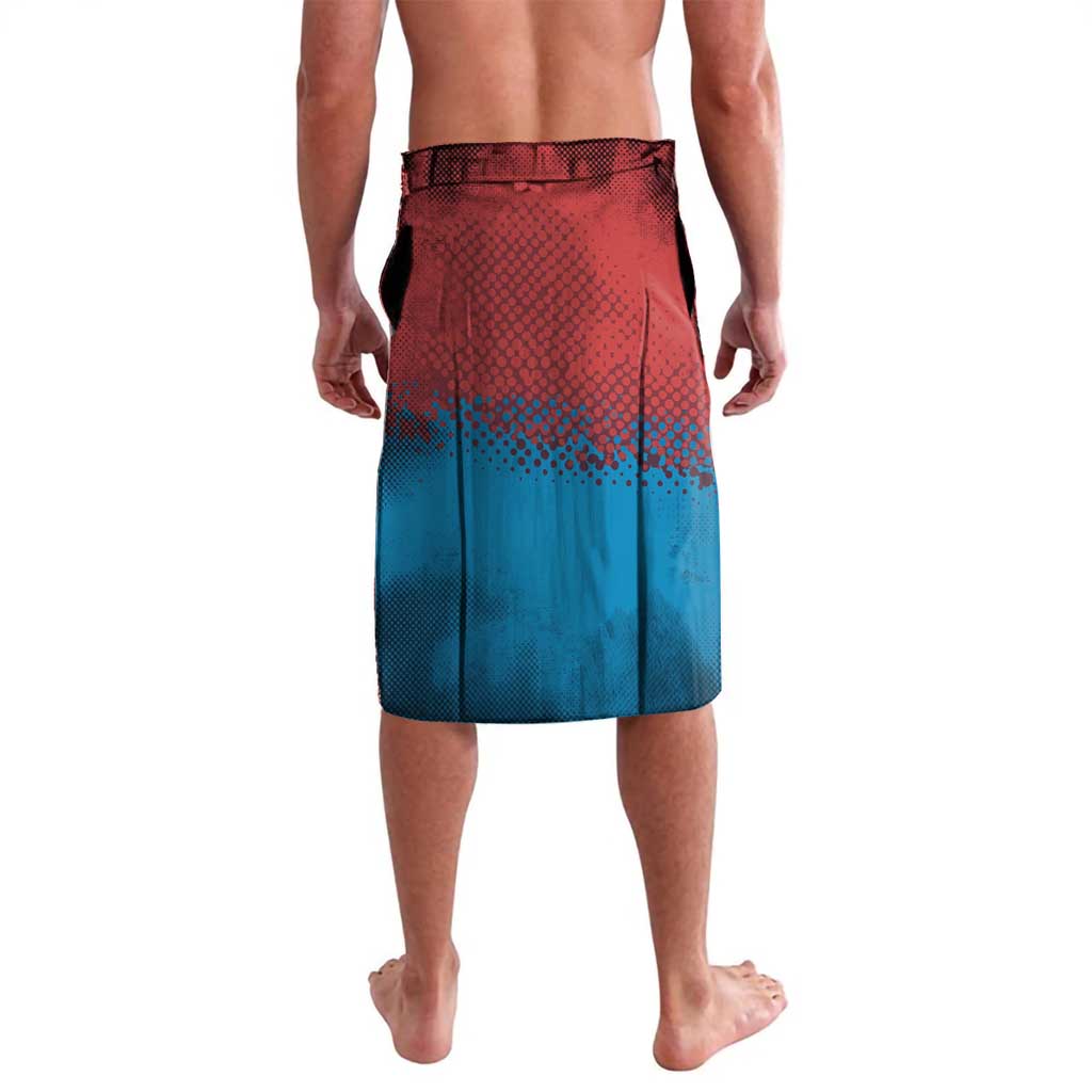 Czech Republic Lavalava with Blue Red Gradient Design and National Coat of Arms - Wonder Print Shop