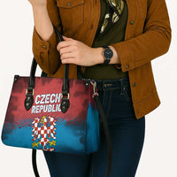 Czech Republic Leather Bag with Blue Red Gradient Design and National Coat of Arms - Wonder Print Shop
