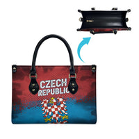 Czech Republic Leather Bag with Blue Red Gradient Design and National Coat of Arms - Wonder Print Shop