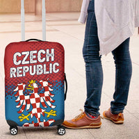 Czech Republic Luggage Cover with Blue Red Gradient Design and National Coat of Arms - Wonder Print Shop
