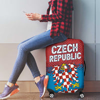 Czech Republic Luggage Cover with Blue Red Gradient Design and National Coat of Arms - Wonder Print Shop