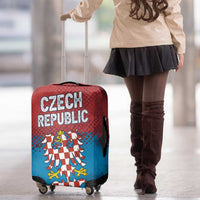 Czech Republic Luggage Cover with Blue Red Gradient Design and National Coat of Arms - Wonder Print Shop