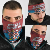 Czech Republic Neck Gaiter with Blue Red Gradient Design and National Coat of Arms TS04