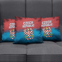 Czech Republic Pillow Cover with Blue Red Gradient Design and National Coat of Arms - Wonder Print Shop