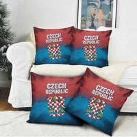 Czech Republic Pillow Cover with Blue Red Gradient Design and National Coat of Arms - Wonder Print Shop