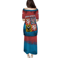 Czech Republic Puletasi with Blue Red Gradient Design and National Coat of Arms - Wonder Print Shop
