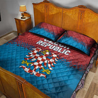 Czech Republic Quilt Bed Set with Blue Red Gradient Design and National Coat of Arms - Wonder Print Shop