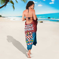 Czech Republic Sarong with Blue Red Gradient Design and National Coat of Arms - Wonder Print Shop