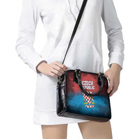 Czech Republic Shoulder Handbag with Blue Red Gradient Design and National Coat of Arms - Wonder Print Shop