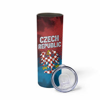 Czech Republic Skinny Tumbler with Blue Red Gradient Design and National Coat of Arms - Wonder Print Shop