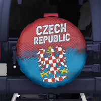 Czech Republic Spare Tire Cover with Blue Red Gradient Design and National Coat of Arms - Wonder Print Shop