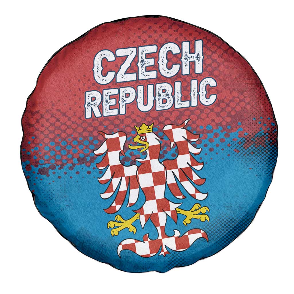 Czech Republic Spare Tire Cover with Blue Red Gradient Design and National Coat of Arms - Wonder Print Shop