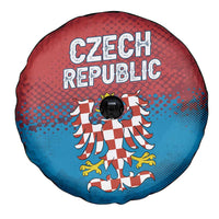 Czech Republic Spare Tire Cover with Blue Red Gradient Design and National Coat of Arms - Wonder Print Shop