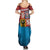 Czech Republic Summer Maxi Dress with Blue Red Gradient Design and National Coat of Arms - Wonder Print Shop