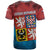 Czech Republic T Shirt with Blue Red Gradient Design and National Coat of Arms - Wonder Print Shop