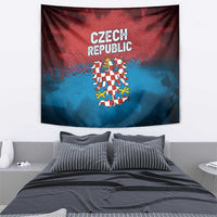 Czech Republic Tapestry with Blue Red Gradient Design and National Coat of Arms - Wonder Print Shop