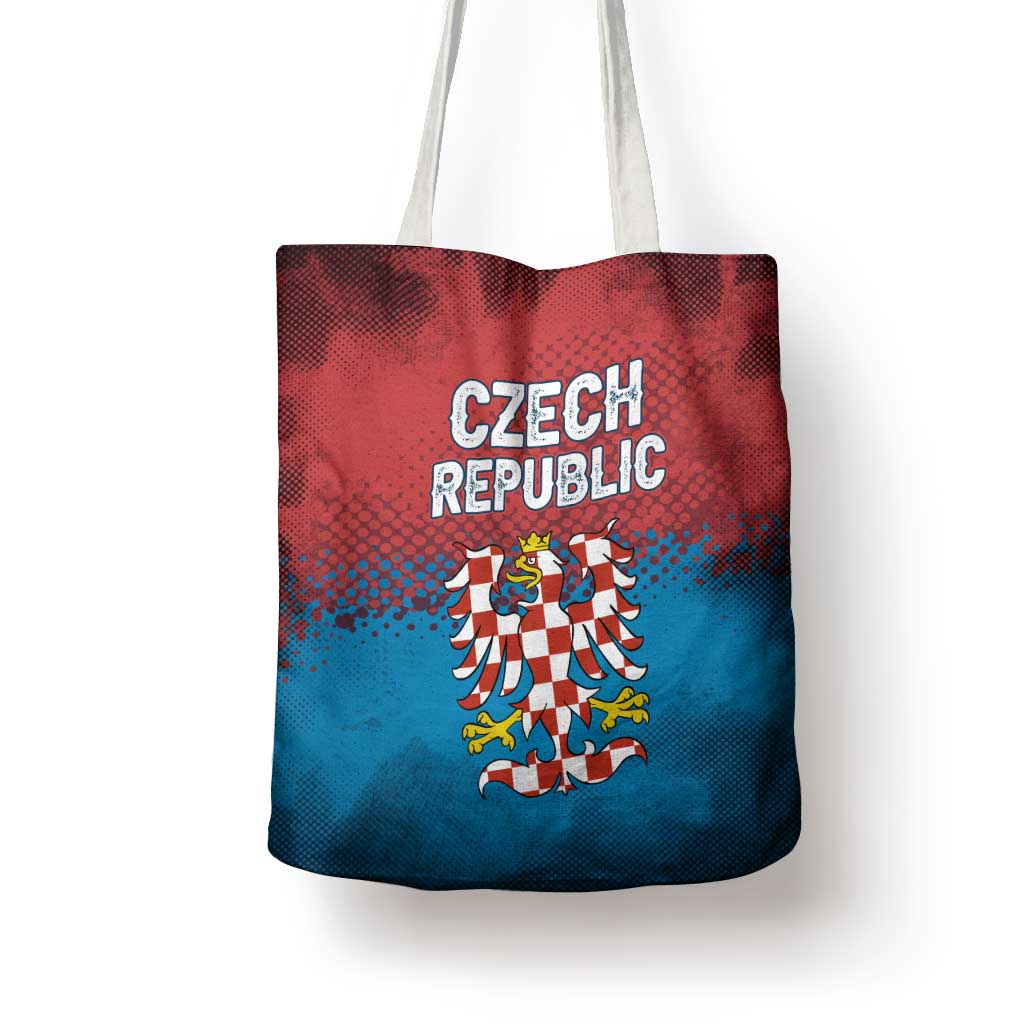 Czech Republic Tote Bag with Blue Red Gradient Design and National Coat of Arms - Wonder Print Shop