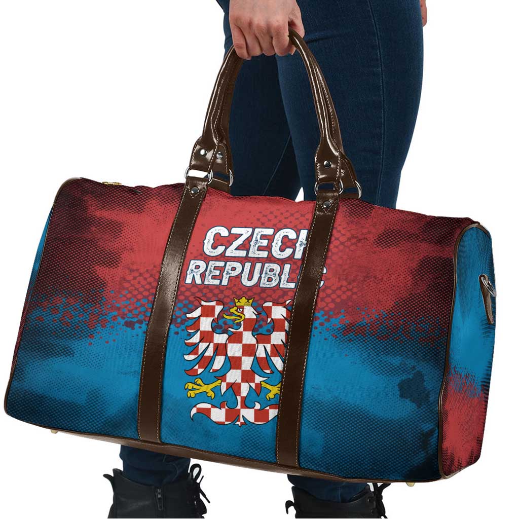 Czech Republic Travel Bag with Blue Red Gradient Design and National Coat of Arms - Wonder Print Shop