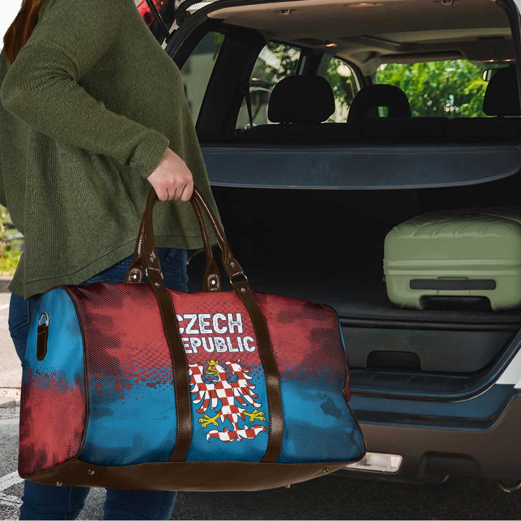 Czech Republic Travel Bag with Blue Red Gradient Design and National Coat of Arms - Wonder Print Shop