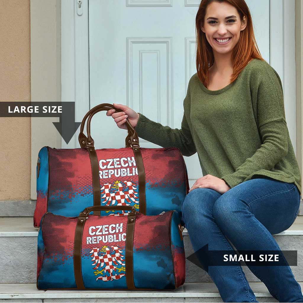 Czech Republic Travel Bag with Blue Red Gradient Design and National Coat of Arms - Wonder Print Shop