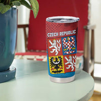 Czech Republic Tumbler Cup with Blue Red Gradient Design and National Coat of Arms - Wonder Print Shop