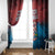 Czech Republic Window Curtain with Blue Red Gradient Design and National Coat of Arms - Wonder Print Shop