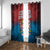 Czech Republic Window Curtain with Blue Red Gradient Design and National Coat of Arms - Wonder Print Shop